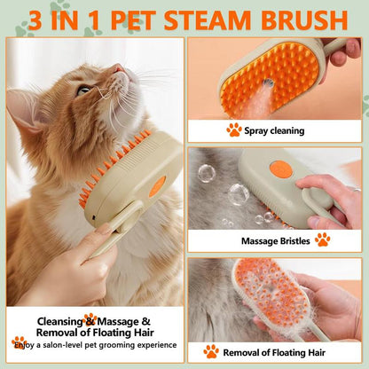 Steam Brush - Detangle, De - Shed & Relax Your Pet With Gentle Steam - MistyPaws